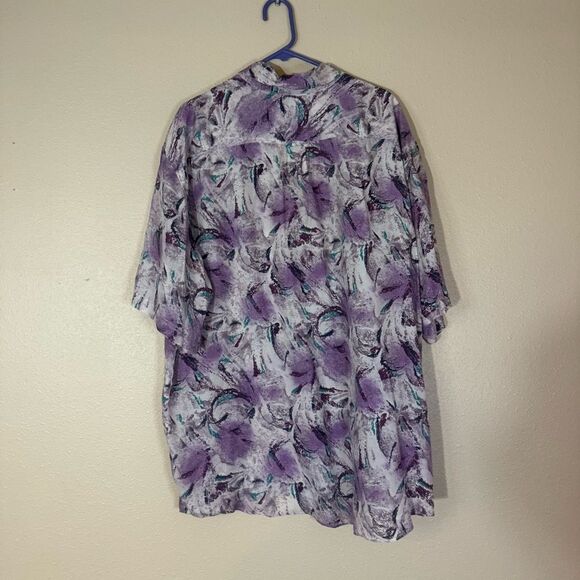Colore Italia Abstract silk Shirt in Purple and Gray XL - Picture 4 of 4